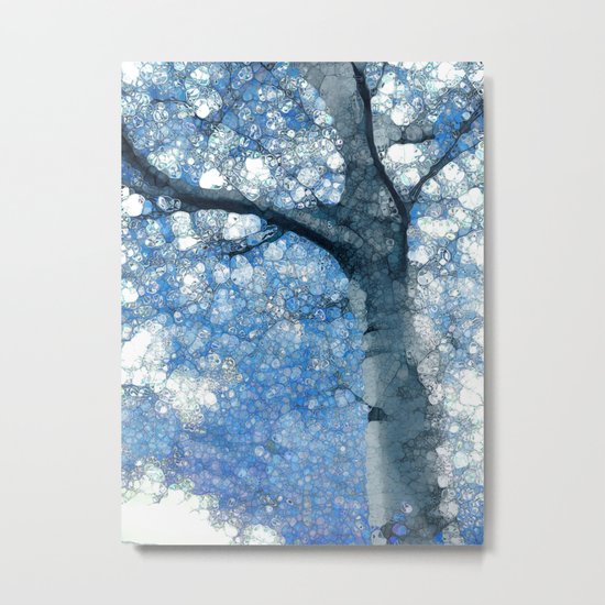 Magic Blue Tree Metal Print