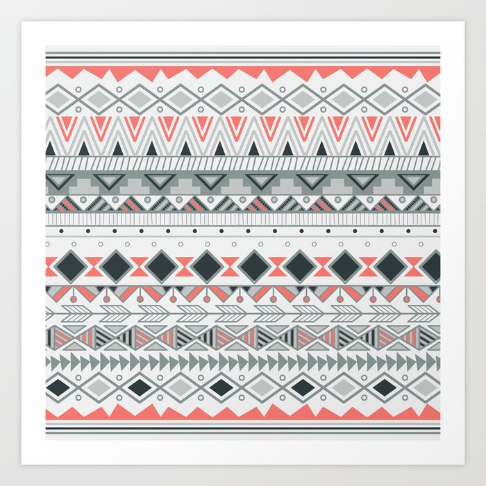 Aztec Tribal Pattern In Stripes Vector Illustration Art Print By Unique Aztec Tribal Pattern Aztec Tribal Pattern In Stripes Vector Illustration Art Print By Unique Aztec Tribal Pattern