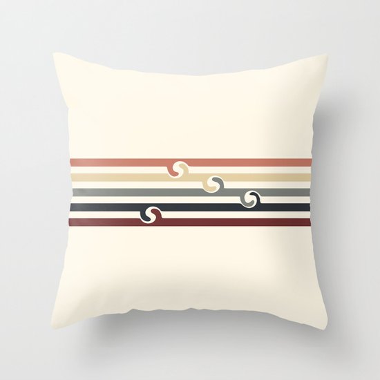 Vintage Beach Throw Pillow