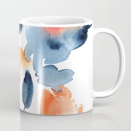 dreamy swinging loose floral Coffee Mug | Abstractfloral, Watery, Relaxing, Painting, Loosefloral, Navy, Mesmeric, Misty, Flowers, Meditative 