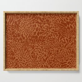 Leopard Print Pattern in Terracotta Serving Tray