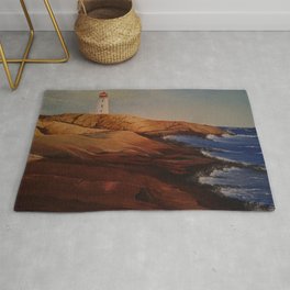Lighthouse Rug | Landscape, Painting, Nature 