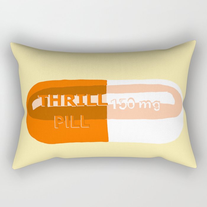Thrill Pill Yellow Rectangular Pillow