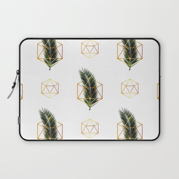 Tropical Palm Leaf Pattern - Gold Geometric Pattern 1 - Tropical Wall Art - Palm Leaf And Gold Laptop Sleeve