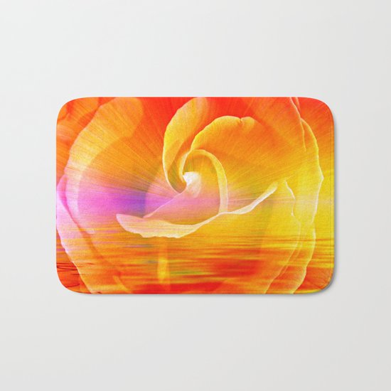 Sunset Rose Abstract Bath Mat