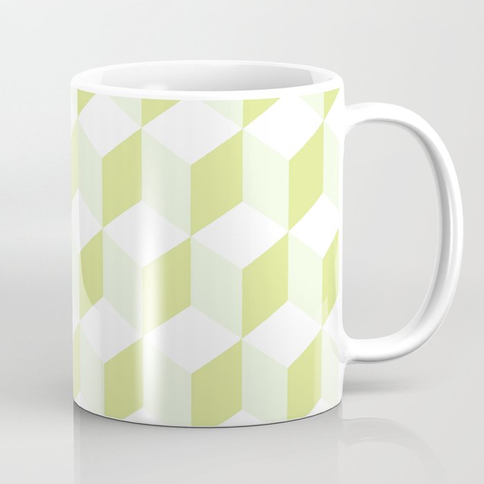 Diamond Repeating Pattern In Almond Buff and Grey Coffee Mug