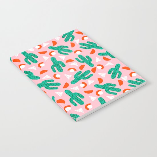 Red Hot - cactus southwest desert palm springs retro neon throwback 1980s style minimal plants Notebook