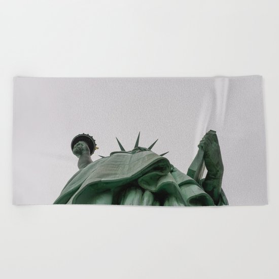 A Lady in green - NYC Beach Towel