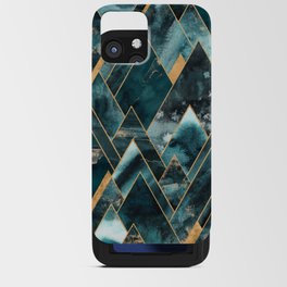 Mountains of Teal - Bronze Geometric Midnight Black iPhone Card Case