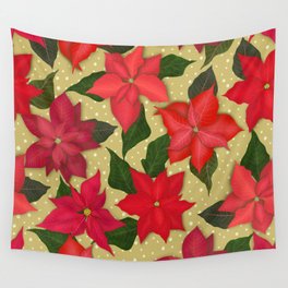Poinsettia Flowers 2 Wall Tapestry