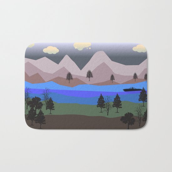 Mountain Landscape Bath Mat