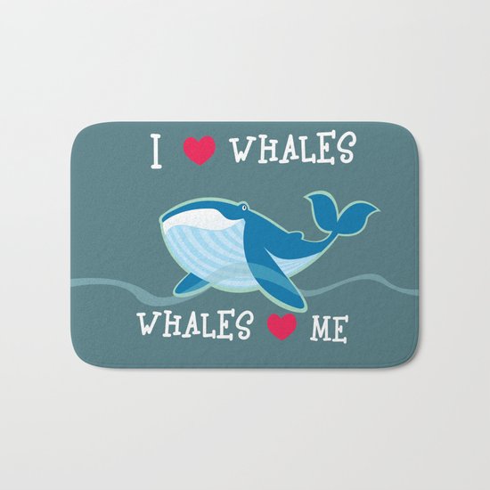 love whales Bath Mat