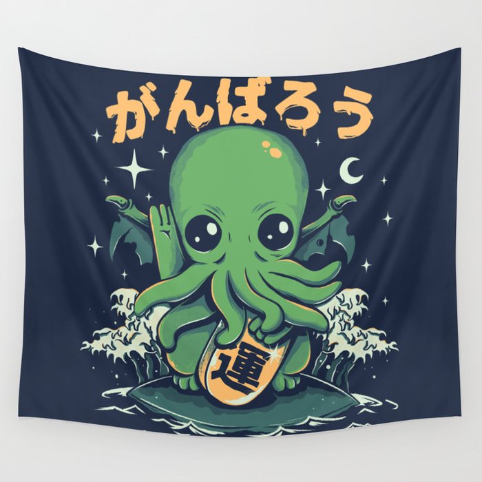 Good Luck Cthulhu Wall Tapestry
