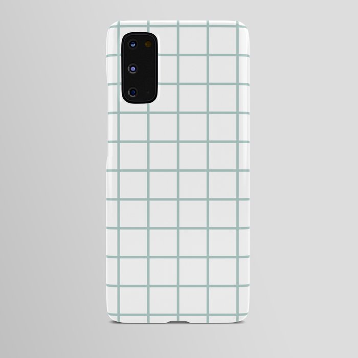 Minimalist Window Pane Grid, Sea Foam on White Android Case