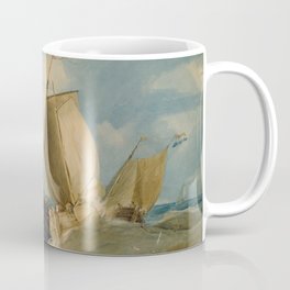 Rough Weather, Dutch and English Fishing Boats, 1805 by Samuel Owen Coffee Mug