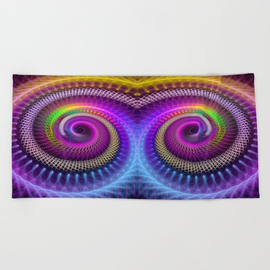 Colorful textured spiral abstract Beach Towel