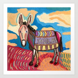 'HOLA' Donkey Art Print