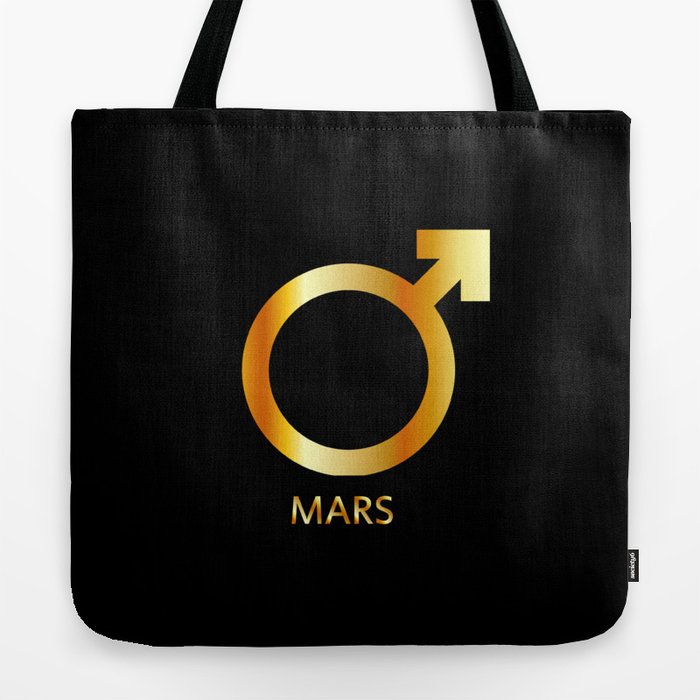 Zodiac And Astrology Symbol Of The Planet Mars In Gold Colors