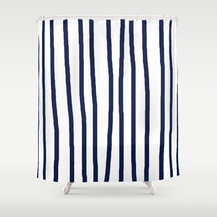 Simply Drawn Vertical Stripes Nautical, Navy Blue And White Striped Curtains Uk