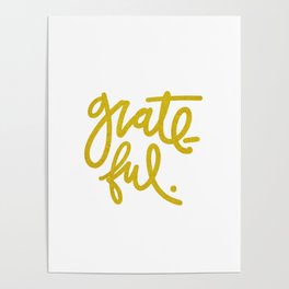 Grateful in Gold Poster