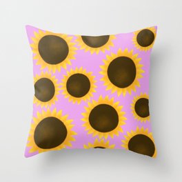 Sunflower- Pink Throw Pillow