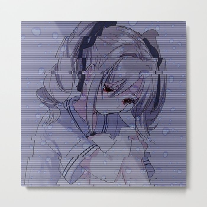 Sad Anime Aesthetic Rainy Day Metal Print By Andrey22007 Society6