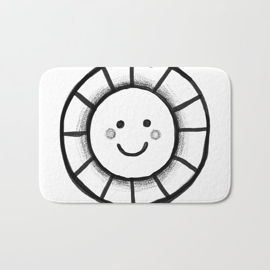 Sunny time smiley face Bath Mat