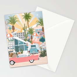 Retro Palm Springs Stationery Cards