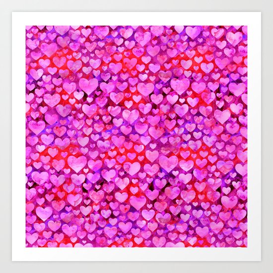 Heart Pattern 08 Art Print