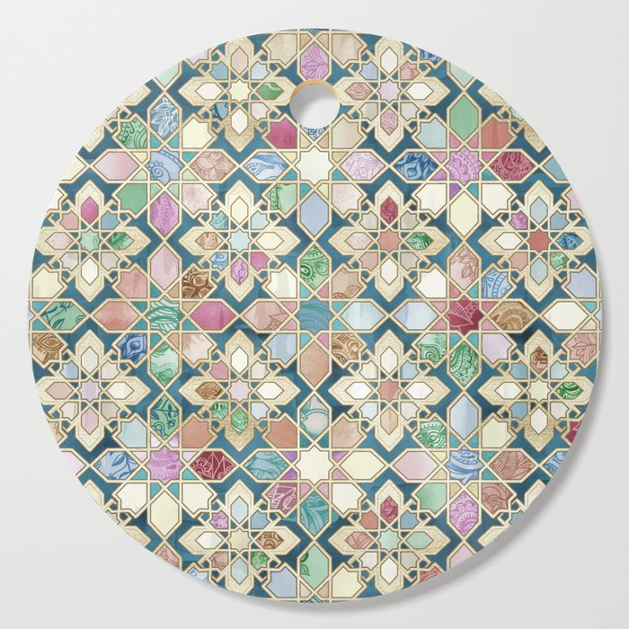 Muted Moroccan Mosaic Tiles Cutting Board