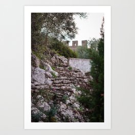 Stone Stairs and Castle Wall Art Print