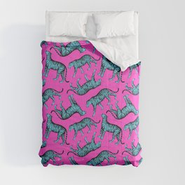 Tigers (Magenta and Blue) Comforter