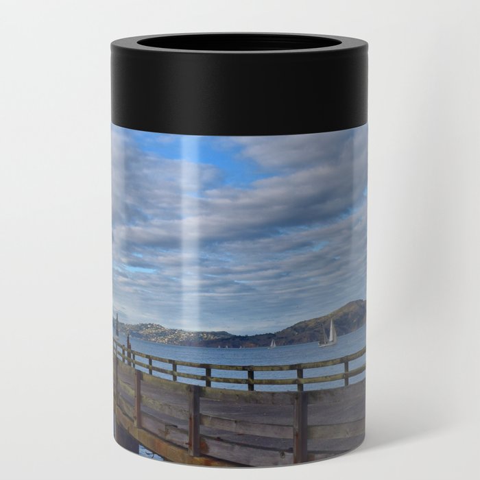 Cloudy Pier - Alcatraz Island Can Cooler