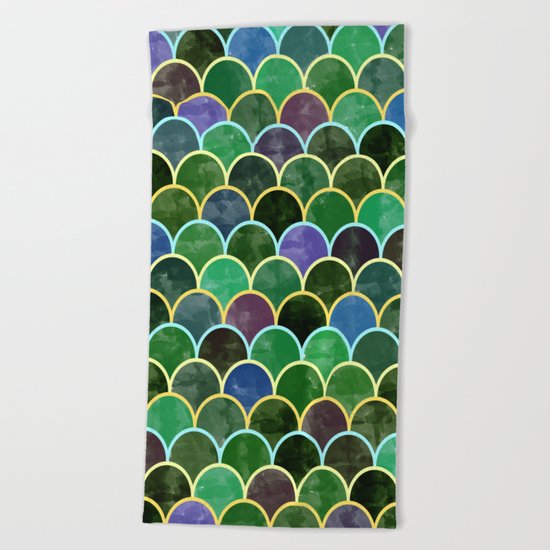Watercolor Lovely Pattern VVII Beach Towel