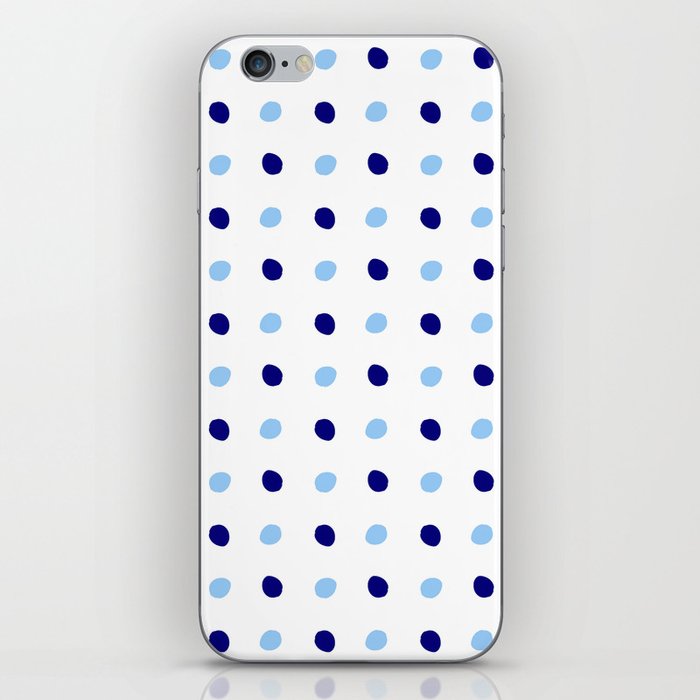 new polka dot 56 - dark and light blue iPhone Skin