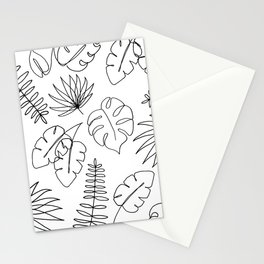 Minimalistic Jungle Leaves B&W Stationery Cards
