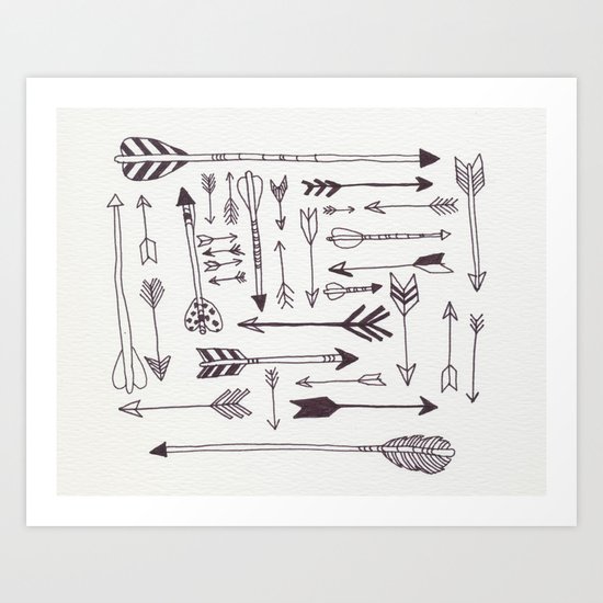 Arrows - B + W Art Print