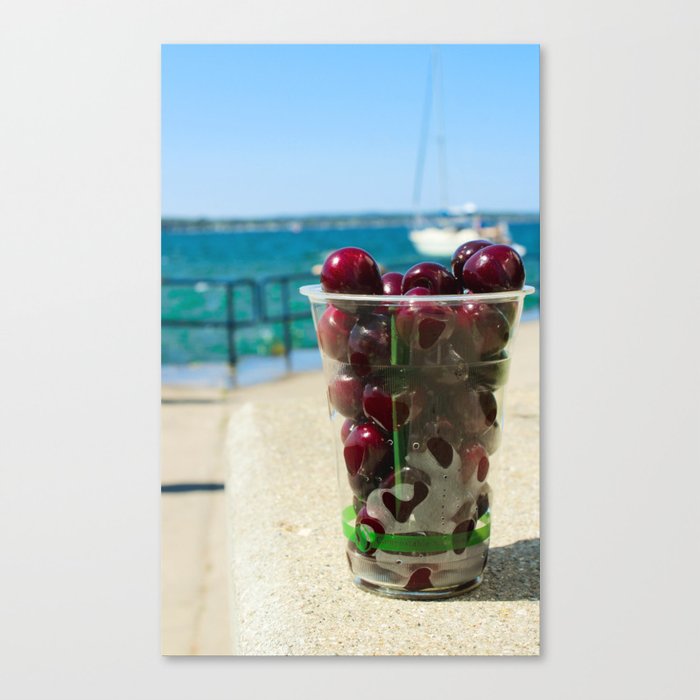 National Cherry Festival - Traverse City, Michigan - Local Sweet Cherries In A Cup Canvas Print