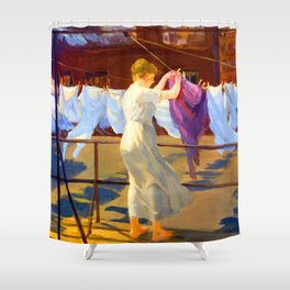 John Sloan Sun and Wind on the Roof Shower Curtain