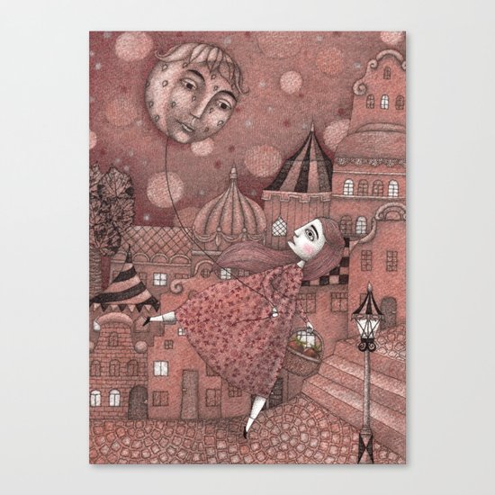 Strawberry Moon in June Canvas Print