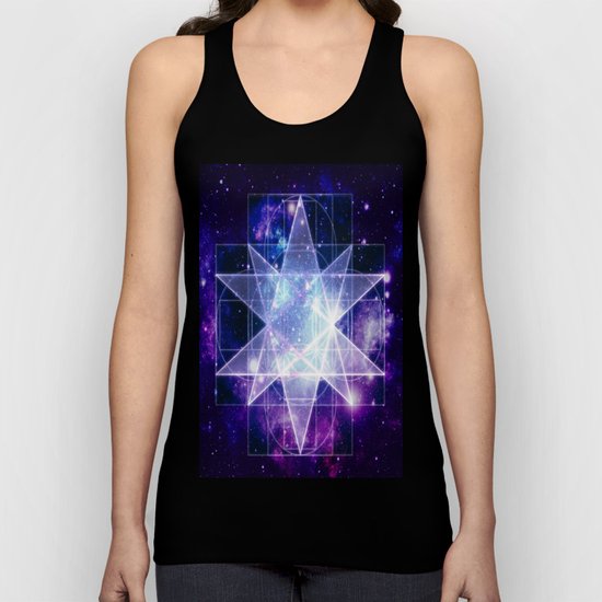 Purple Galaxy Sacred Geometry : Stellated Icoshadron Unisex Tank Top