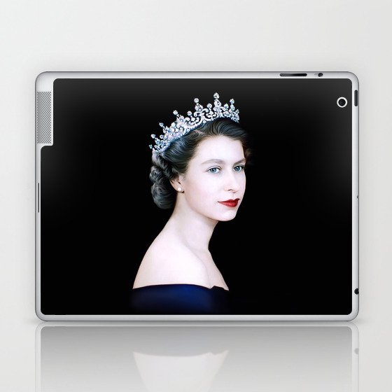 Queen Elizabeth II Blue Satin Laptop & iPad Skin