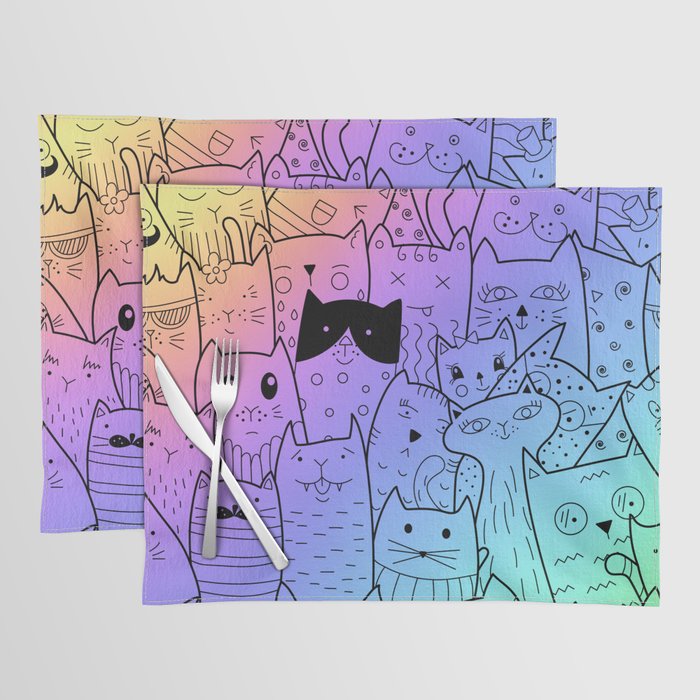 Colorful Cats Placemat