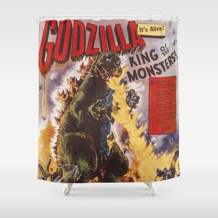 Godzilla rampage Shower Curtain