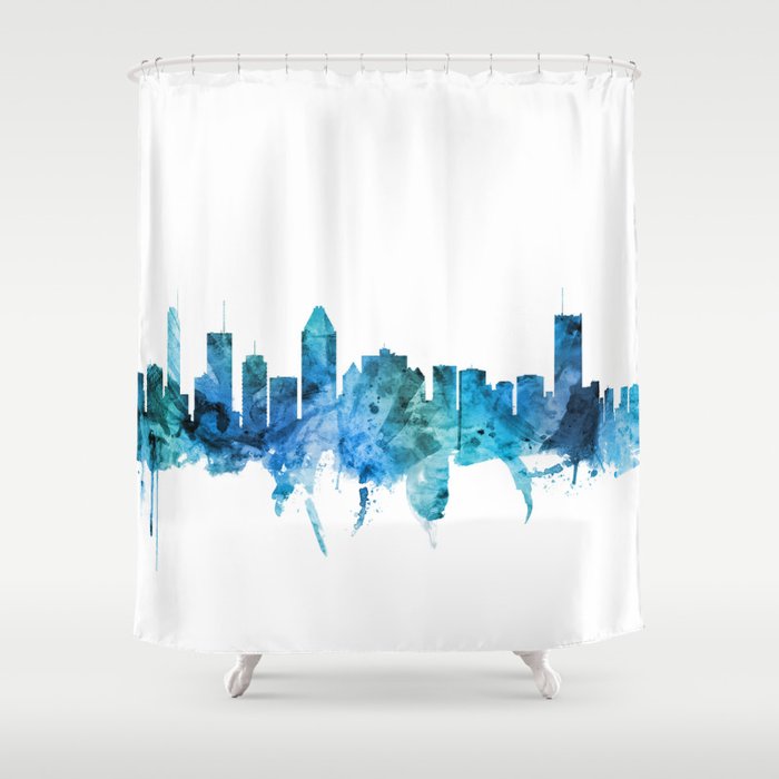 Montreal Canada Skyline Shower Curtain, Extra Long Shower Curtains Canada