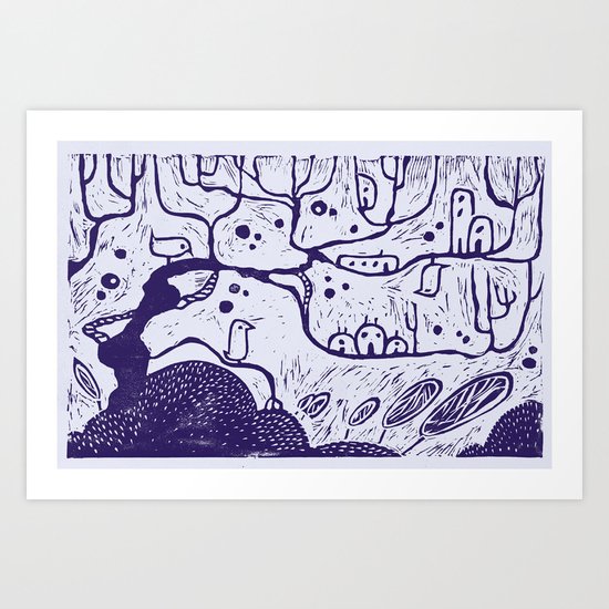purple tree Art Print