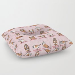 English Bulldog Yoga in Pink Floor Pillow