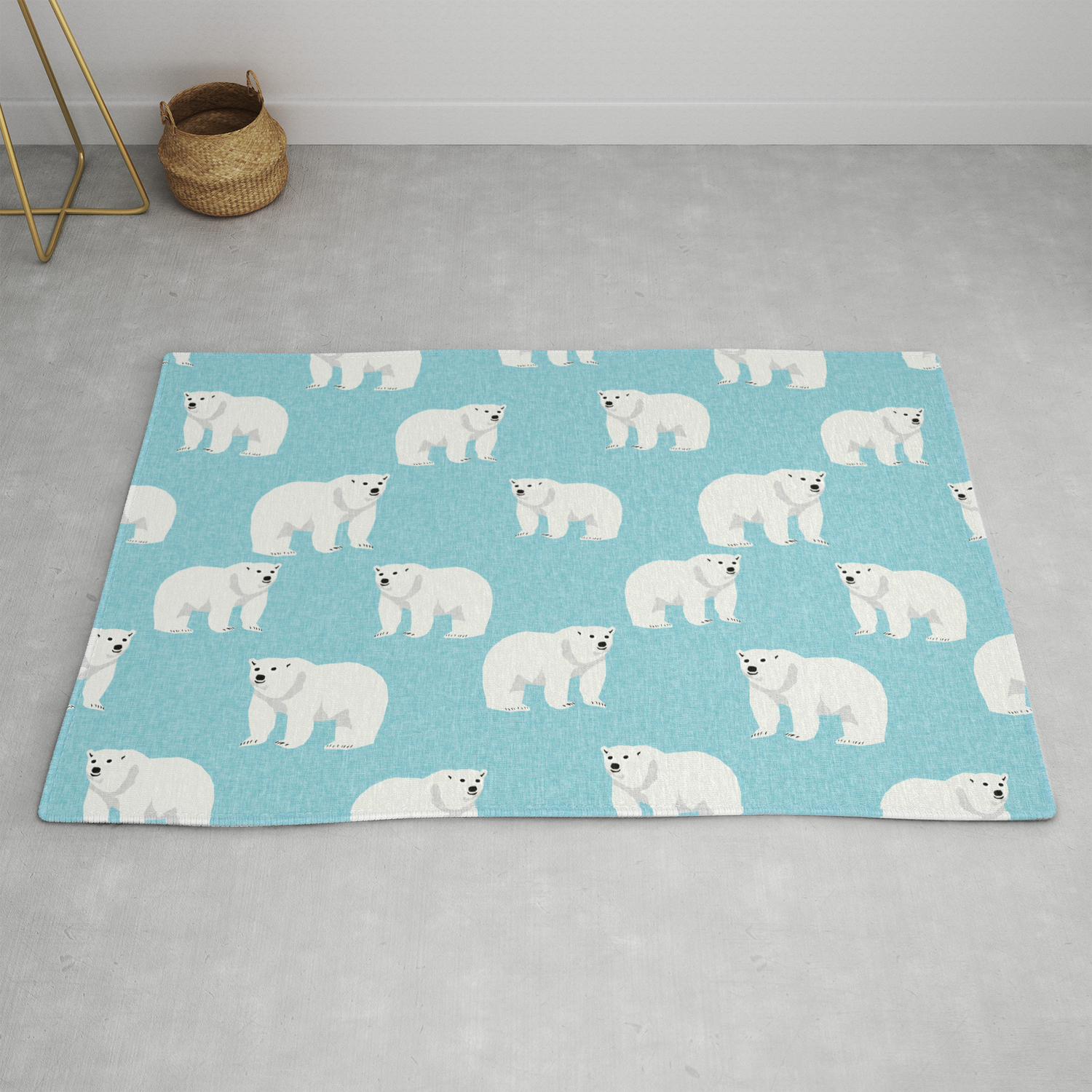 Polar Bear Pattern Cute Animals Print For Kids Room Decor Boys And