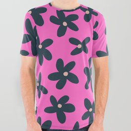 Flower in Pink All Over Graphic Tee