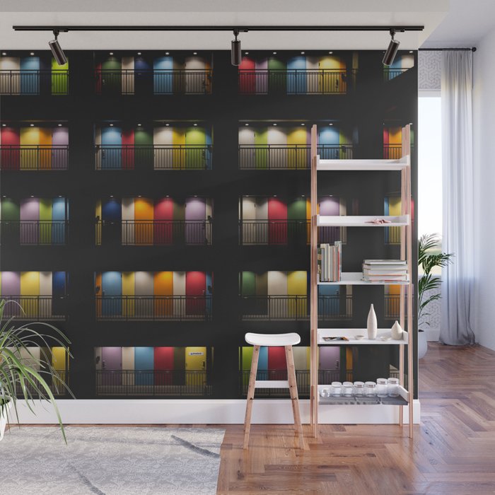 ROOMS WITH ASSORTED-COLOR DOORS Wall Mural